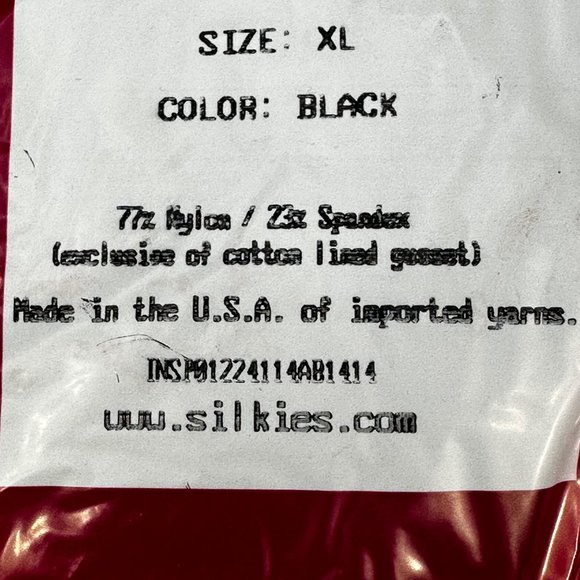Silkies Women's Size XL Control Top Shorts Black New In Package - Picture 4 of 6